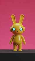 Taxi yellow robo-rabbit art figure